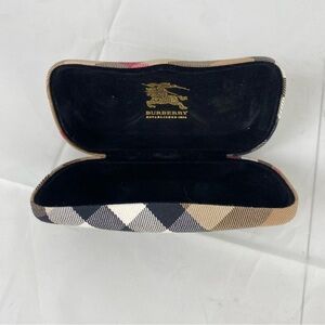 Burberry Nova Check Hard  Shell Sun Glasses Eyeglass Case Plaid w/Cloth EUC